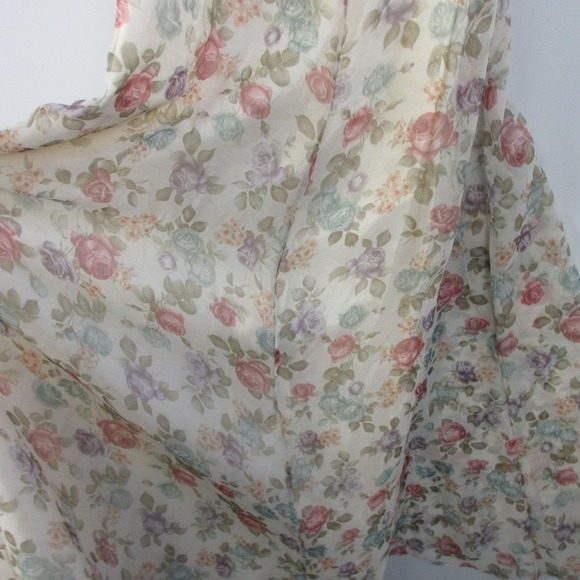 Dessy Creations Maxi Sundress Women's 10 Ivory Floral Vtg Prom Cottagecore 272 - Picture 8 of 13